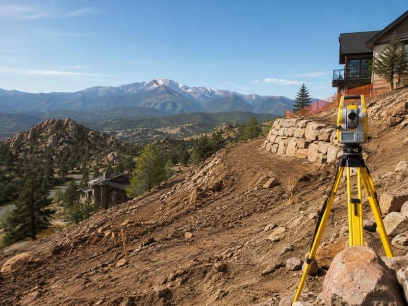Topographic Survey of a steep hillside construction site in Colorado Springs Colorado